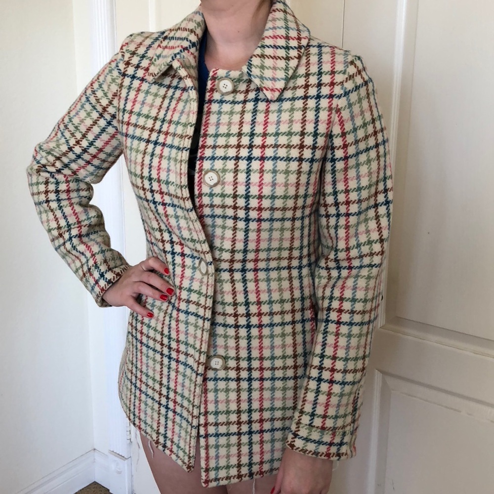 COACH tartan plaid coat